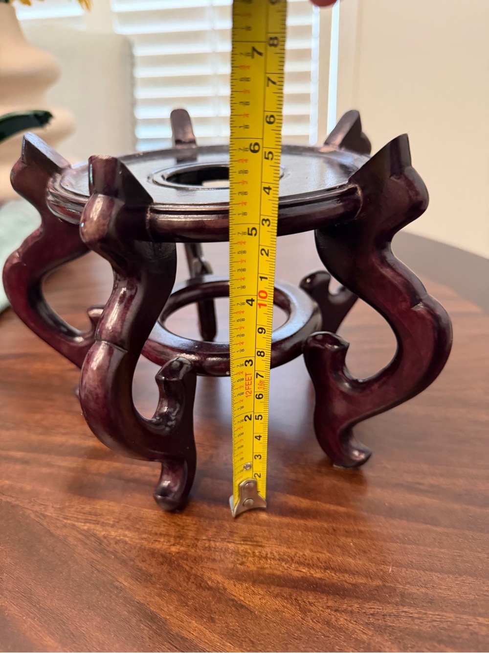 Decorative Wood Display Stand in Deep Mahogany